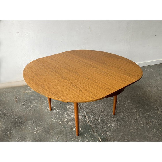 Image 1 of Table de salle à manger extensible en formica et hêtre massif pour Schreiber Furniture, 1960