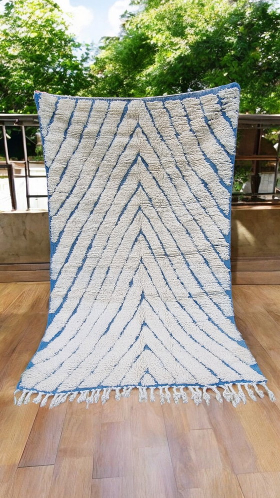 Image 1 of Nouveau Tapis Marocain Beni Ouarain En Laine Véritable 150X250 Cm