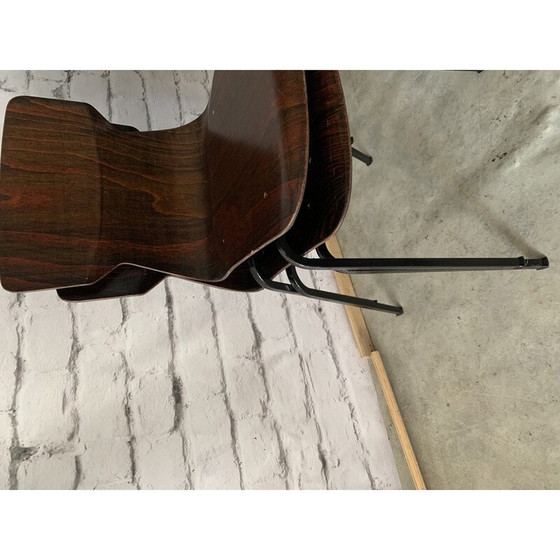 Image 1 of Paire de chaises vintage en bois et résine, 1960