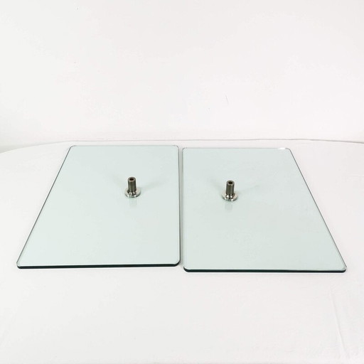 Table vintage en verre et métal, Allemagne 1990