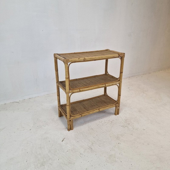 Image 1 of Etagère vintage en bambou et rotin, Italie 1970