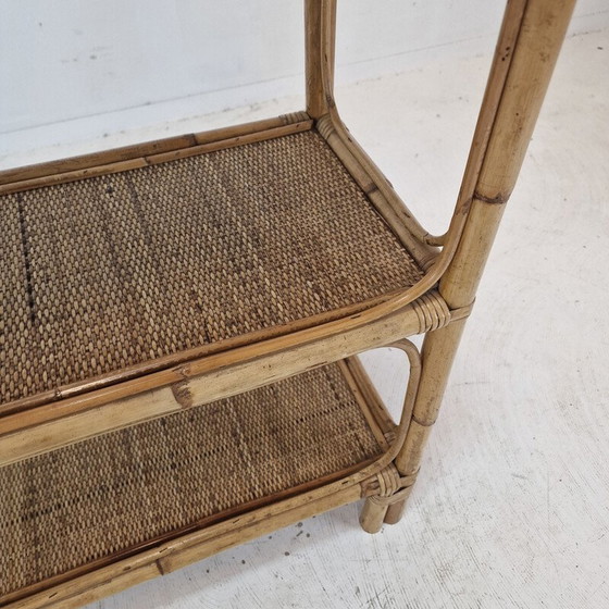 Image 1 of Etagère vintage en bambou et rotin, Italie 1970