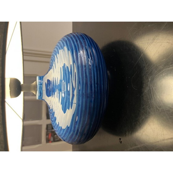 Image 1 of Lampe vintage en céramique bleue, Italie 1980