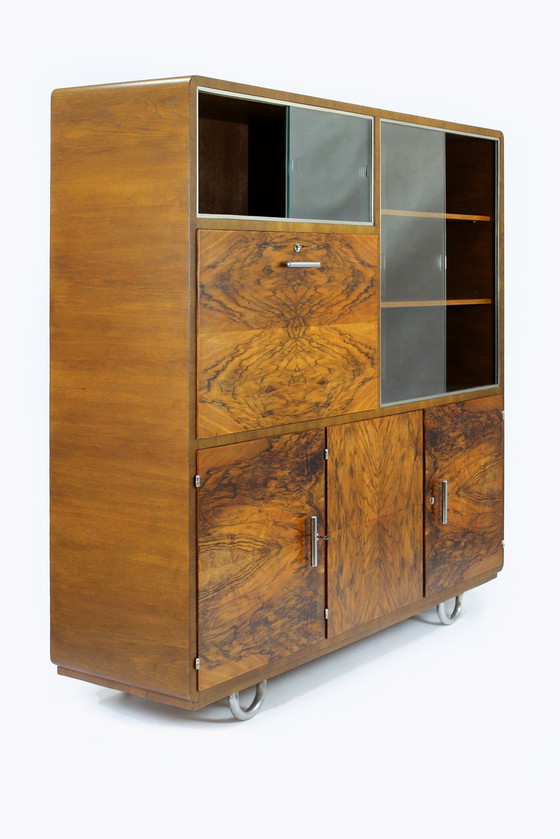 Image 1 of Robert Slezak Armoire en acier tubulaire avec secrétaire