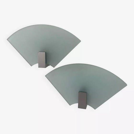 Image 1 of 2X Applique Vintage Verre Sablé, Italie 1980