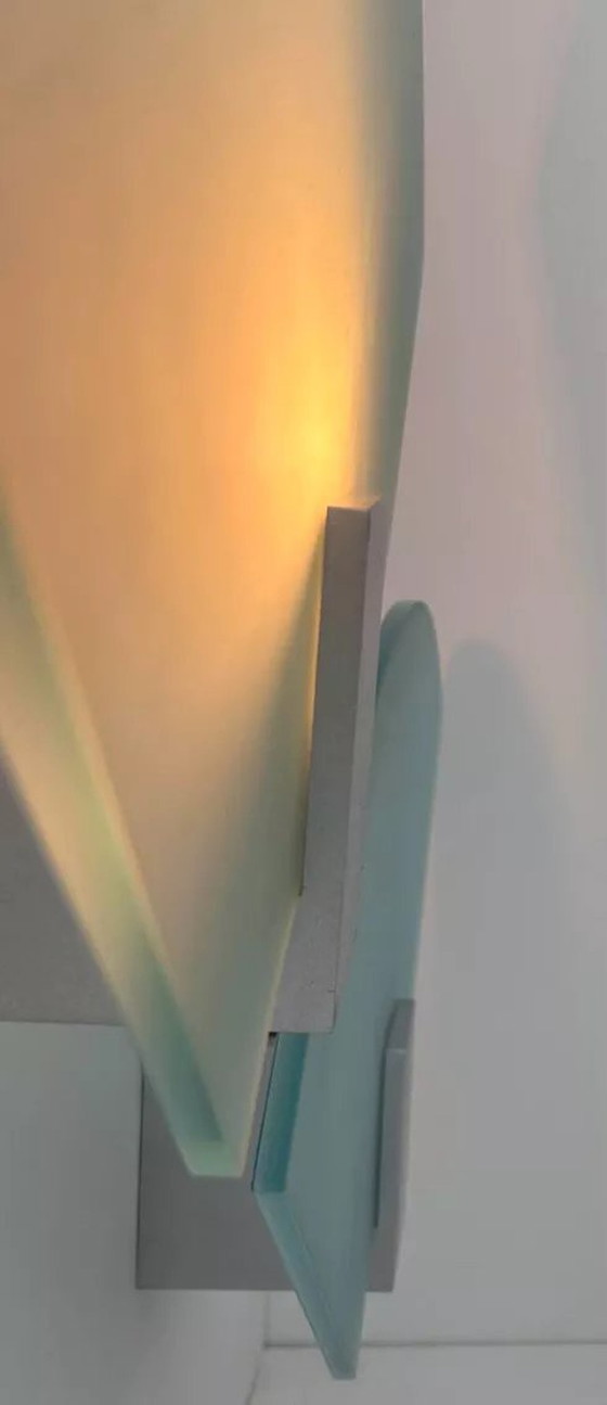 Image 1 of 2X Applique Vintage Verre Sablé, Italie 1980