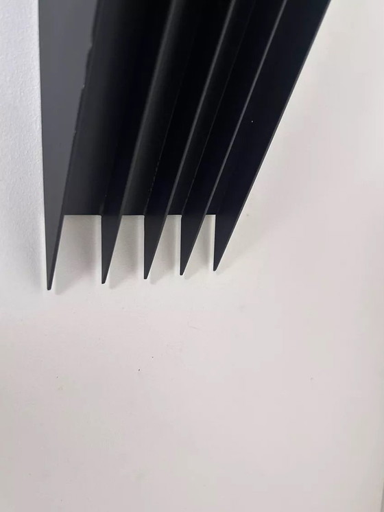 Image 1 of 2X D’Applique Vintage, Métal Laqué Noir Et Verre, Sce France 1980