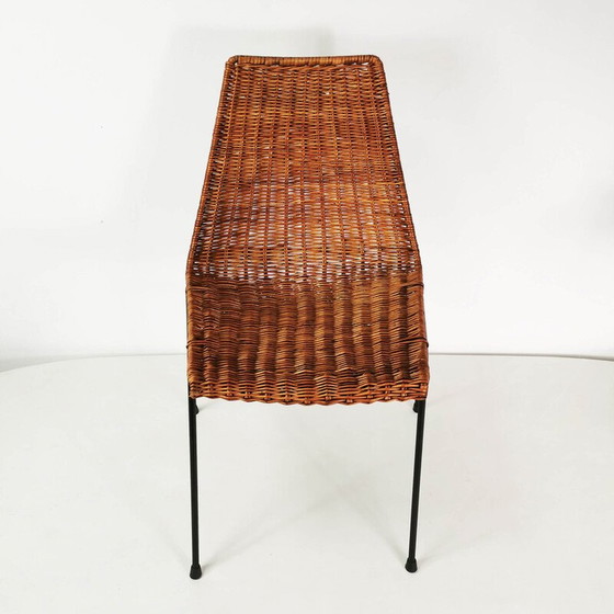 Image 1 of Chaise vintage en métal et rotin par Gian Franco Legler, Italie 1950