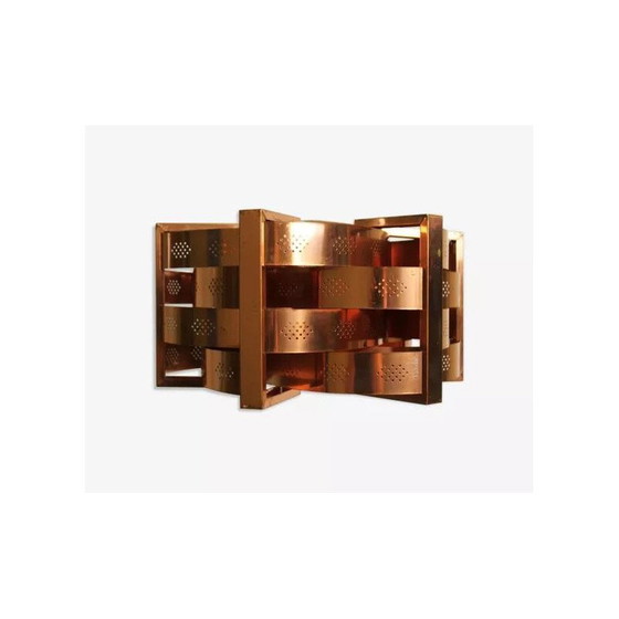 Image 1 of Lampe suspendue vintage en cuivre par Werner Schou pour Coronell Electro, Danemark 1969