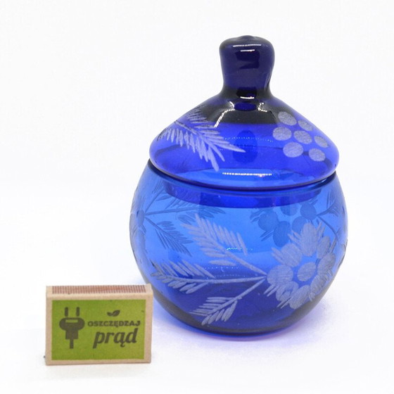 Image 1 of Boîte à chocolat en cristal vintage de Julia Glassworks, Pologne 1980