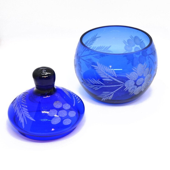 Image 1 of Boîte à chocolat en cristal vintage de Julia Glassworks, Pologne 1980