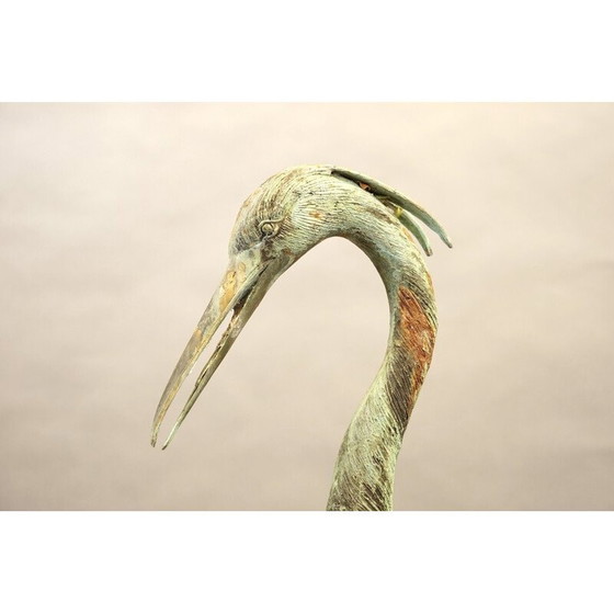 Image 1 of Sculpture de grue vintage en laiton et bronze, Allemagne 1960