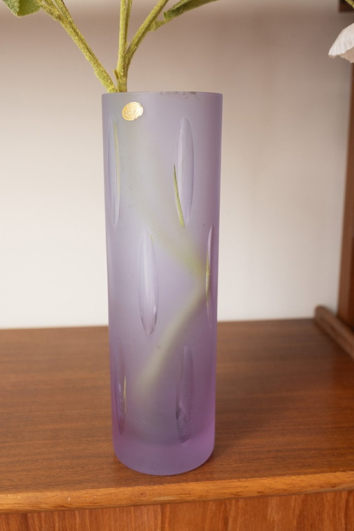 Vase en cristal italien lilas