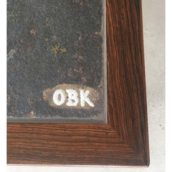 Image 1 of Table basse vintage en bois de rose et carrelage d'Ole Bjorn Krüger, 1960