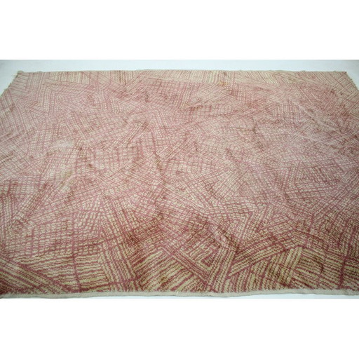 Tapis vintage à motifs, Tchécoslovaquie 1950