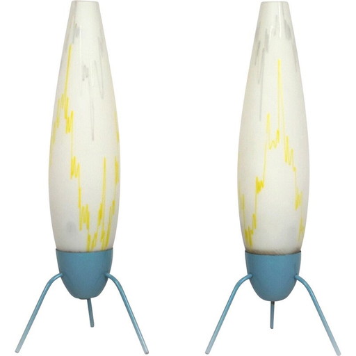 Paire de lampes de bureau Rocket pour Napako, Tchécoslovaquie 1960