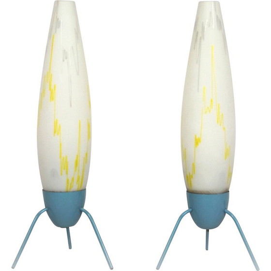 Image 1 of Paire de lampes de bureau Rocket pour Napako, Tchécoslovaquie 1960