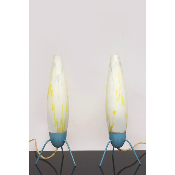 Image 1 of Paire de lampes de bureau Rocket pour Napako, Tchécoslovaquie 1960