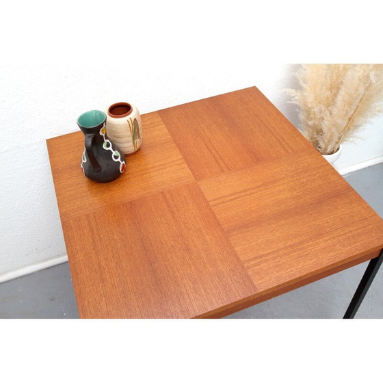 Image 1 of Table basse carrée vintage en teck et métal, 1960