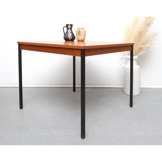 Image 1 of Table basse carrée vintage en teck et métal, 1960