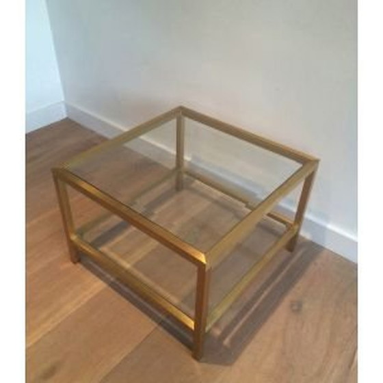 Image 1 of 2 tables d'appoint vintage en laiton anodisé, 1960