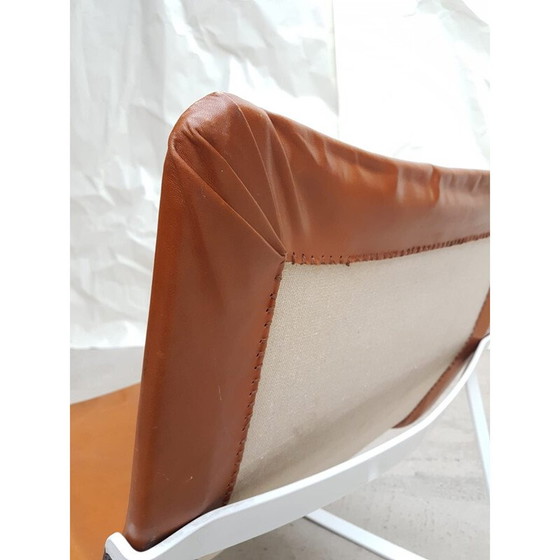 Image 1 of Chaise de safari vintage en cuir d'acier