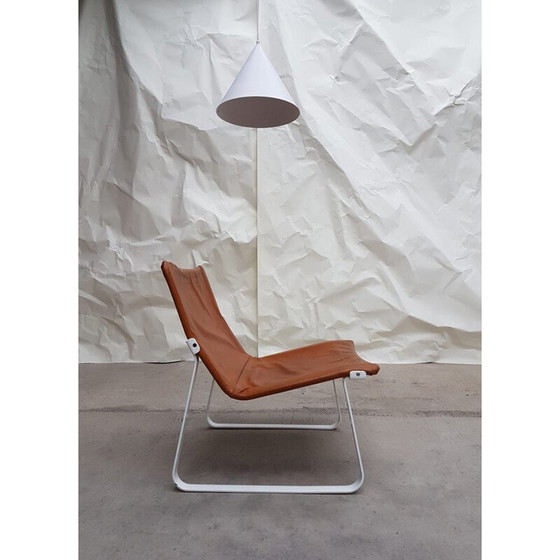 Image 1 of Chaise de safari vintage en cuir d'acier