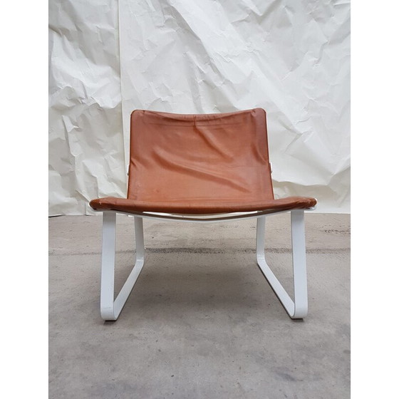 Image 1 of Chaise de safari vintage en cuir d'acier