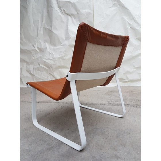 Image 1 of Chaise de safari vintage en cuir d'acier