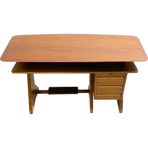 Bureau en bois à tiroirs du Mid Century, Italie années 1960