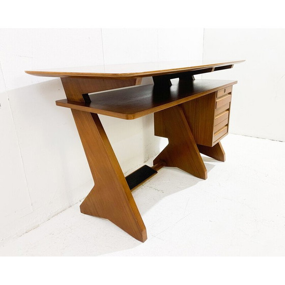 Image 1 of Bureau en bois à tiroirs du Mid Century, Italie années 1960