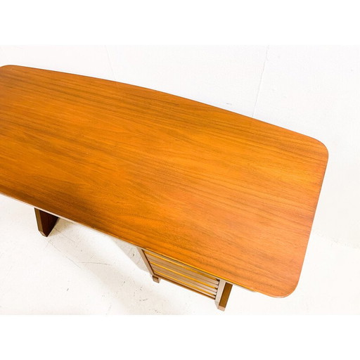 Bureau en bois à tiroirs du Mid Century, Italie années 1960