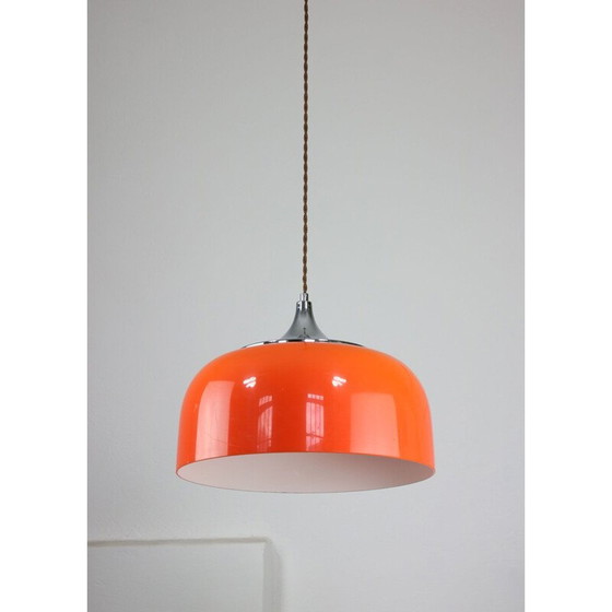 Image 1 of Lampe suspendue orange vintage par Guzzini, Space Age