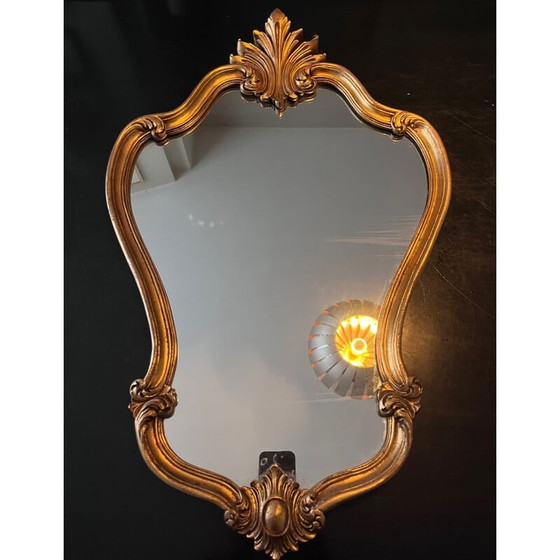 Image 1 of Miroir vintage en bois doré, années 1950