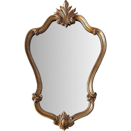 Miroir vintage en bois doré, années 1950