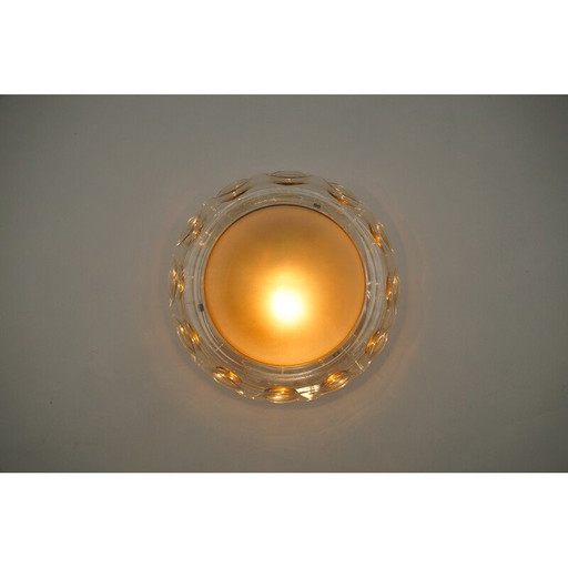 Plafonnier vintage en verre ambré, 1960