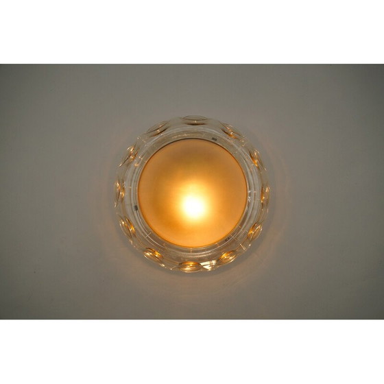 Image 1 of Plafonnier vintage en verre ambré, 1960
