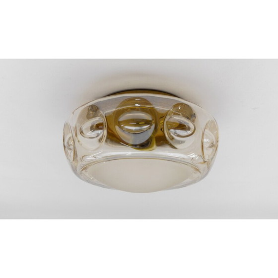 Image 1 of Plafonnier vintage en verre ambré, 1960
