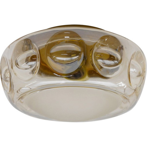 Plafonnier vintage en verre ambré, 1960
