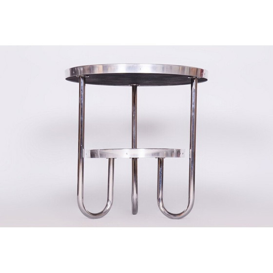 Image 1 of Table vintage Bauhaus en épicéa et chrome pour Kovona, Tchécoslovaquie 1930