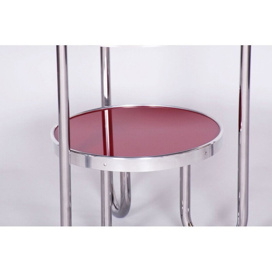 Image 1 of Table vintage Bauhaus en épicéa et chrome pour Kovona, Tchécoslovaquie 1930