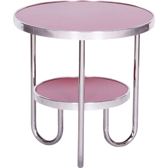 Image 1 of Table vintage Bauhaus en épicéa et chrome pour Kovona, Tchécoslovaquie 1930