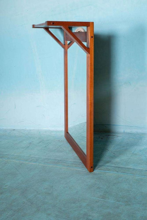 Image 1 of Miroir de hall vintage design danois teck 60s miroir midmod