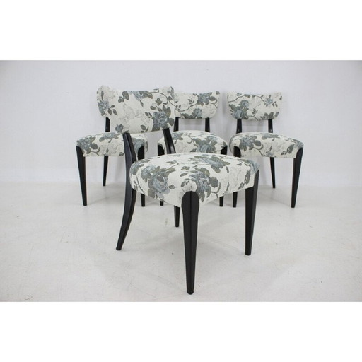 Ensemble de 4 chaises de salle à manger vintage par Jindrich Halabala, Tchécoslovaquie années 1950