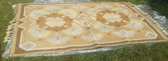 Image 1 of Tapis suédois en rölakan d'Ingegerd Silow, années 1950