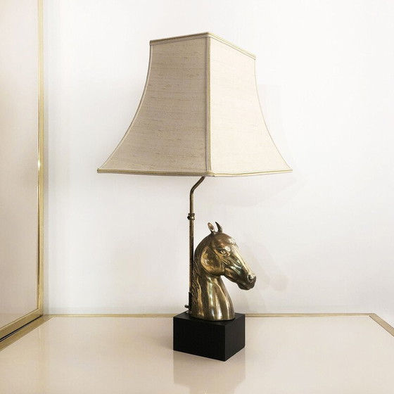 Image 1 of Lampe de cheval vintage en laiton, 1970