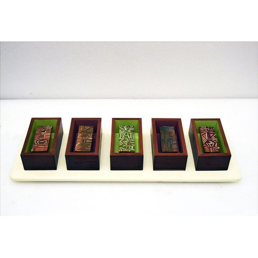 Panneau de lampe murale vintage en bois, années 1950