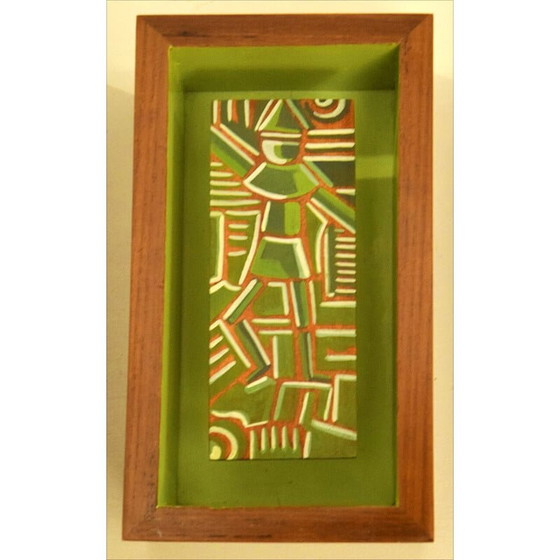 Image 1 of Panneau de lampe murale vintage en bois, années 1950