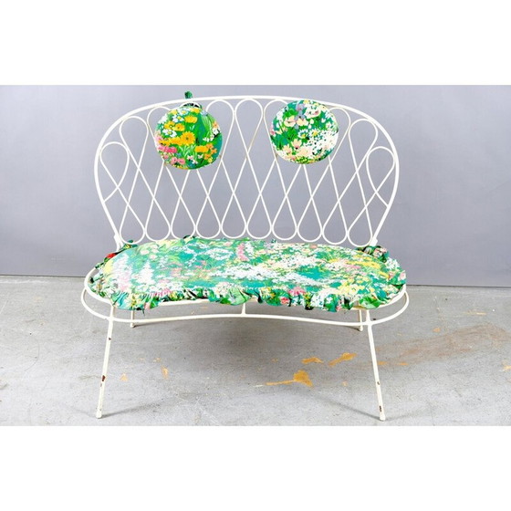 Image 1 of Banc de jardin vintage en fer blanc, Allemagne 1960