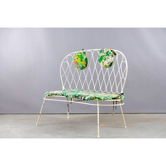 Image 1 of Banc de jardin vintage en fer blanc, Allemagne 1960